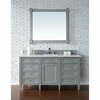 James Martin Vanities Brittany 60in Single Vanity, Urban Gray w/ 3 CM White Zeus Quartz Top 650-V60S-UGR-3WZ